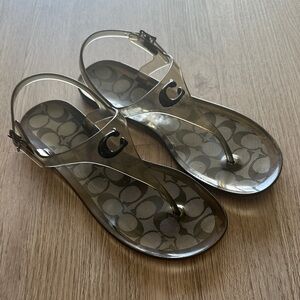 Coach Women's Black Transparent Sandals Flipflops size 7